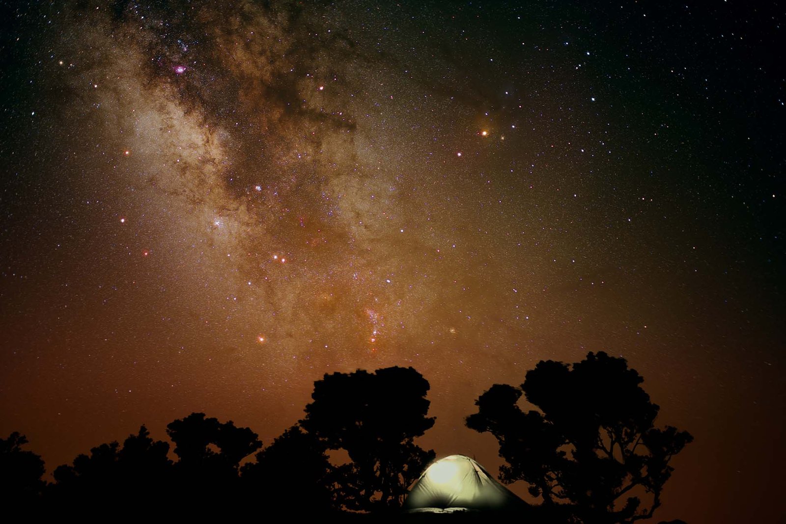my tent under the Milky Way Galaxy in Fanal (Madeira)