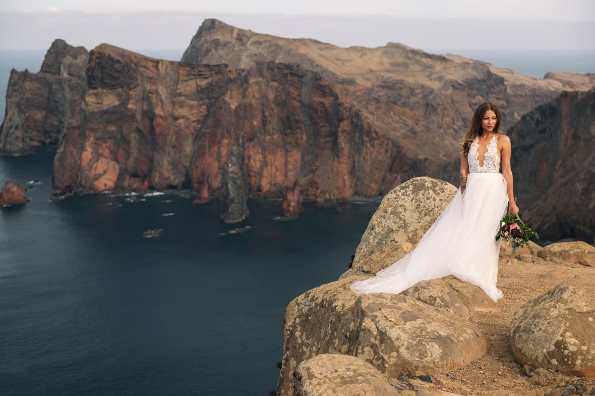 bride in Madeira mountains