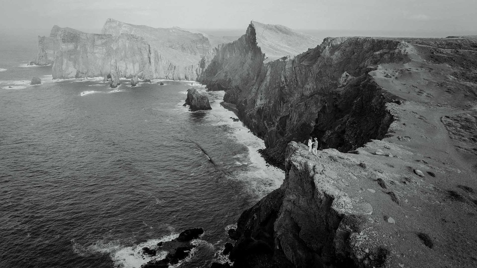 FAQ drone shot at Sao Lourenso cliffs (Madeira)