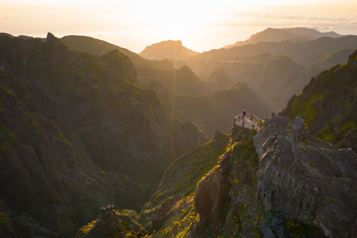 sunrise, couple, mountains