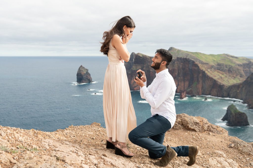 Photo of marriage proposal in Madeira