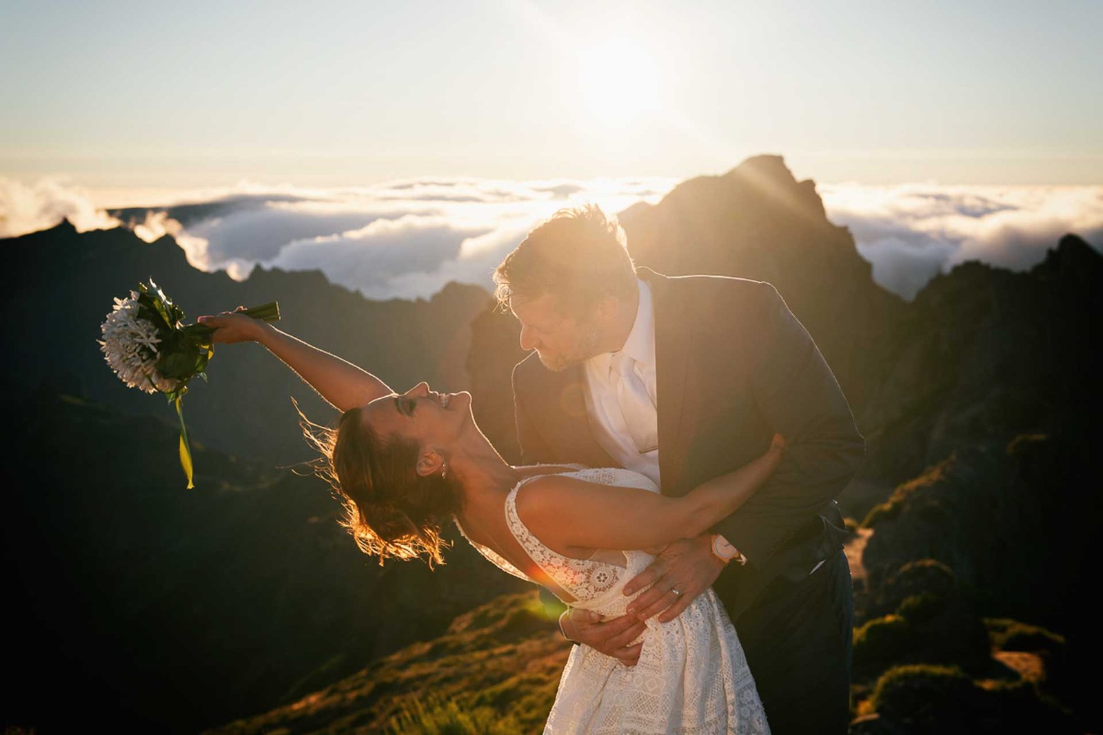 photo of a newlywed couple