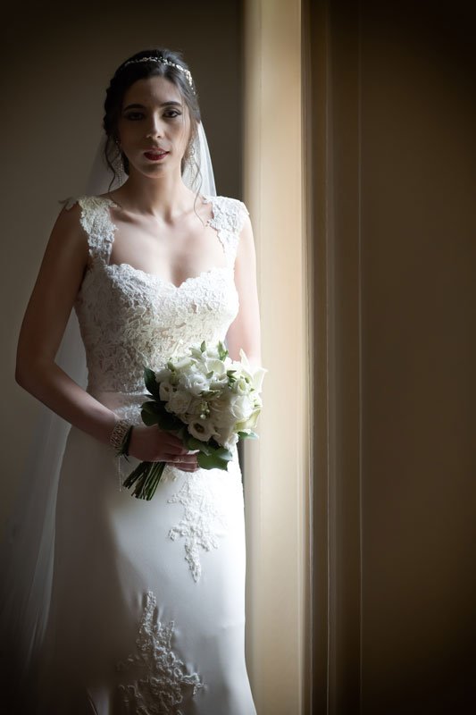 a bride in wedding dress