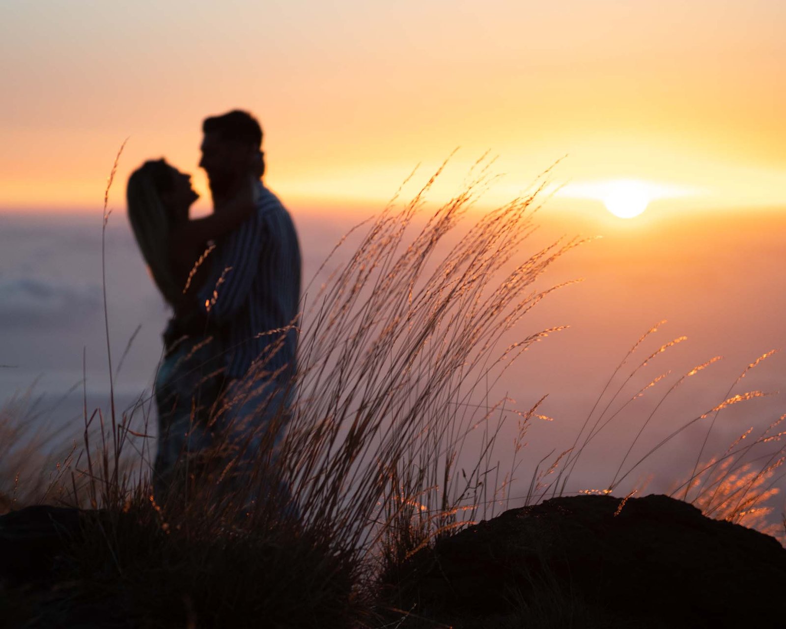 couple in love at sunrise