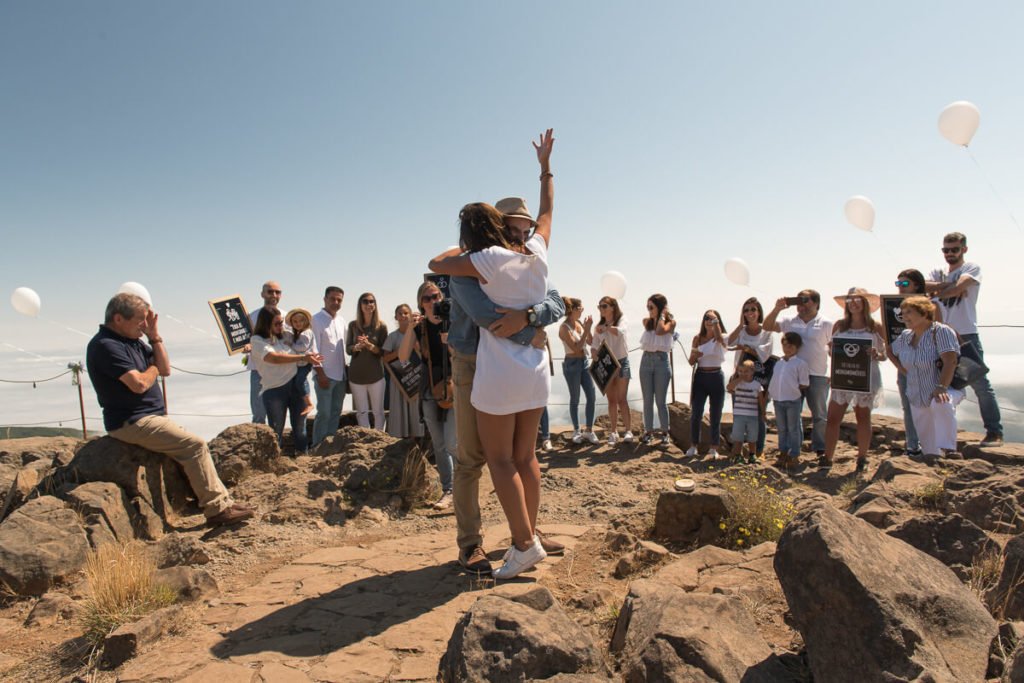 Marriage proposal at the top of Pico do Arieiro, sunrise